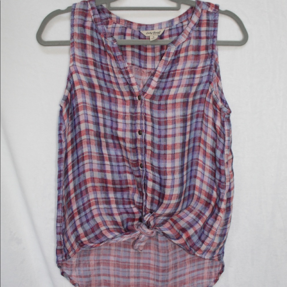 Lucky Brand Button Down Sleeveless Top